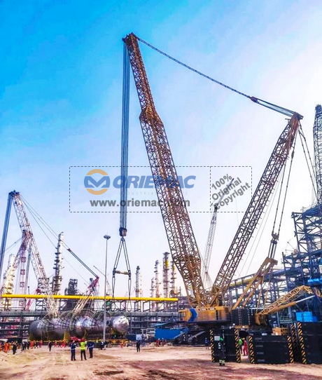 XCMG Crawler Crane: Building Across Oceans for Major Oil Refinery Projects!